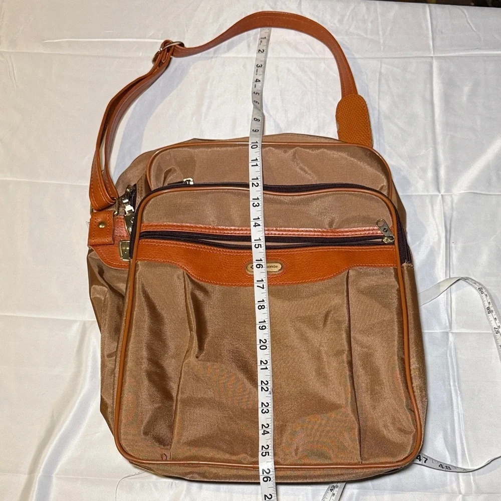 Vintage Samsonite Shoulder Messenger Luggage Bag Tan Brown